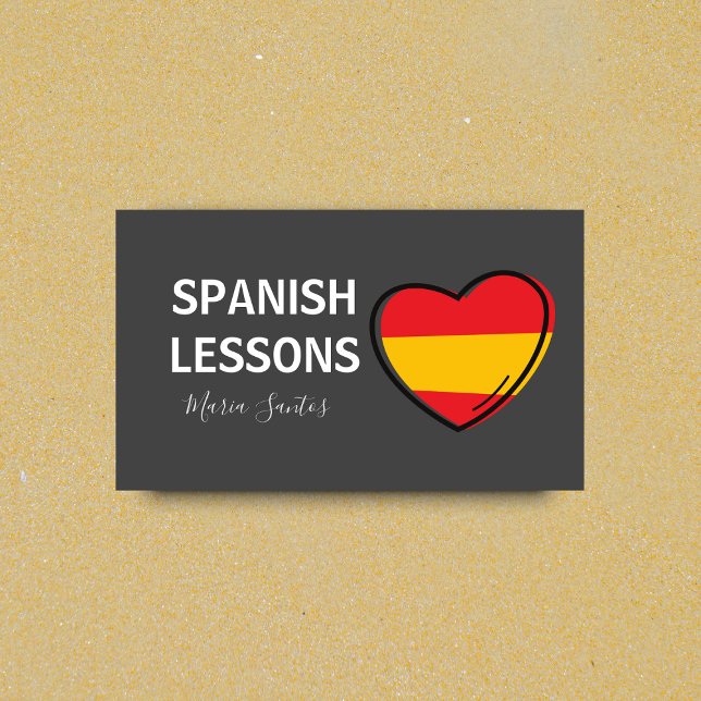 Spanische Lektionen Flag Herz Niedliche Liebe Lehr Visitenkarte (Von Creator hochgeladen)