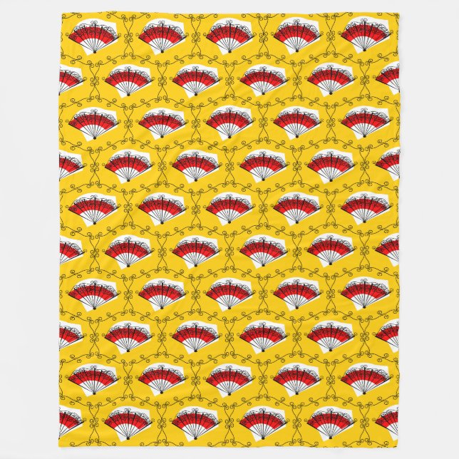 Spanische Lüfterecken Multi-Fleece groß Fleecedecke (Vorderseite)