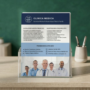 Spanische Medizin Klinik Arzt Logo QR-Code Flyer