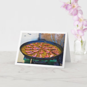Spanische Meeresfrüchte-Küche in Paella-Schüssel Karte