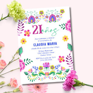 Spanische mexikanische Fiesta Blumen 21. Geburtsta Einladung