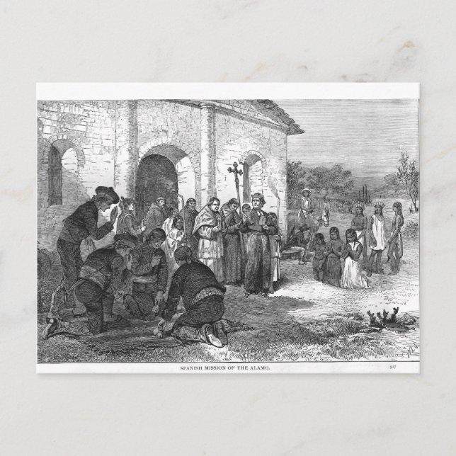Spanische Mission der Alamo Postkarte (Vorderseite)