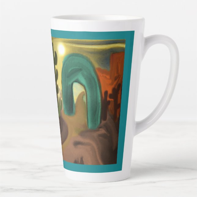 Spanische Mission Südwestliche Abstrakte Kunst Milchtasse (Rechts)
