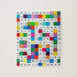 Spanische Monate entwerfen Puzzle-Geschenk