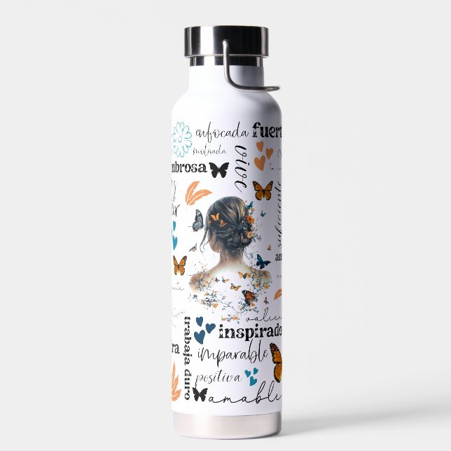 SPANISCHE Motivierend Affirmation Wasser Flasche (Links)