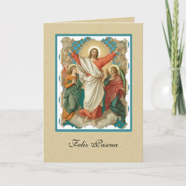 Spanische Osterwiederauferstehung Jesus Feiertagskarte (Vorderseite)