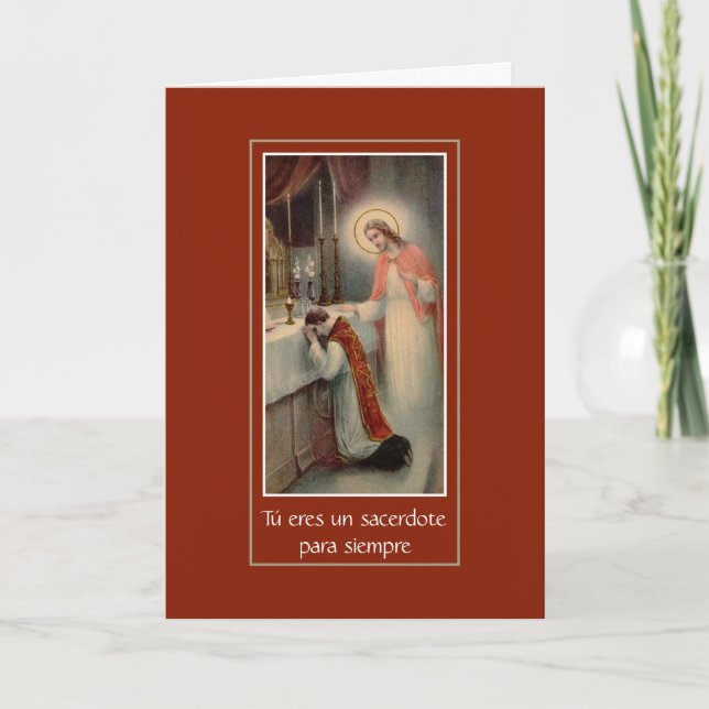 Spanische Priesterschafts-Jahrestags-Karte Karte (Vorderseite)