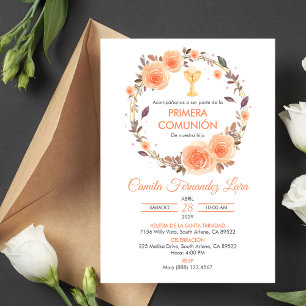 Spanische Primera Comunion Chalice Erste Kommune Einladung