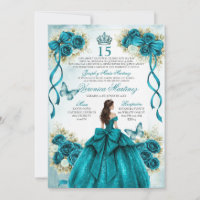 Spanische Quinceañera Aqua Türkis 15 Jahre Prinzes