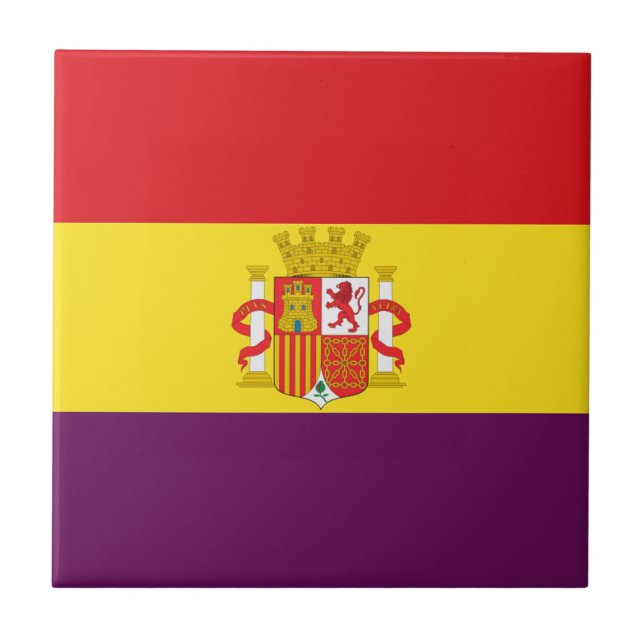 Spanische republikanische Flagge - Bandera Fliese (Vorderseite)