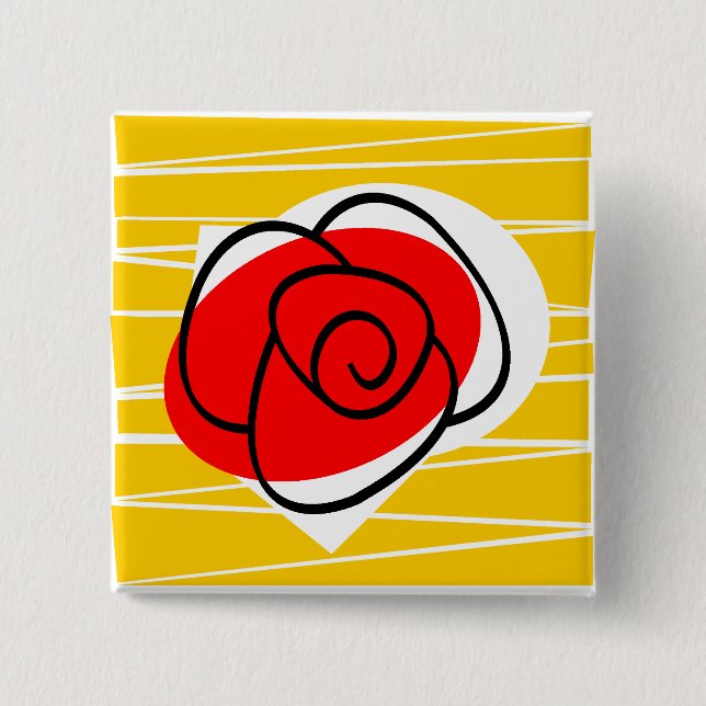 Spanische Rose Button (Vorderseite)