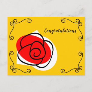 Spanische Rose Ecken Gratulation Postkarte