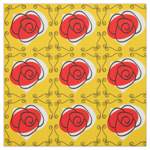 Spanische Rose Ecken Stoff klein Druck