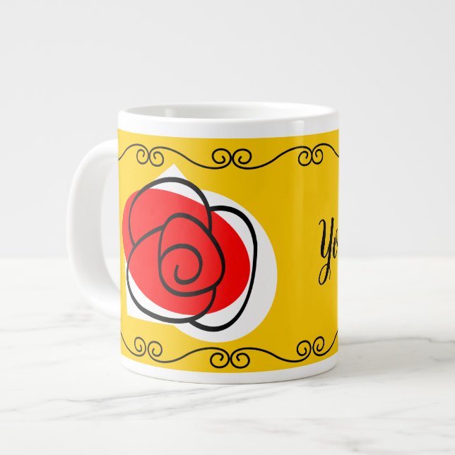 Spanische Rose Grenzen Tasse jumbo (Vorderseite Links)