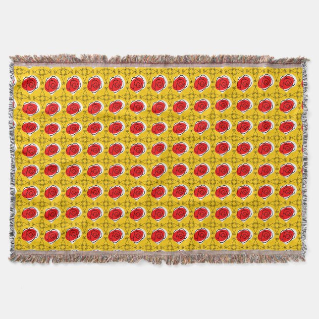 Spanische Rose Multi throw Decke (Vorderseite)