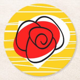 Spanische Rose Untersetzer rund