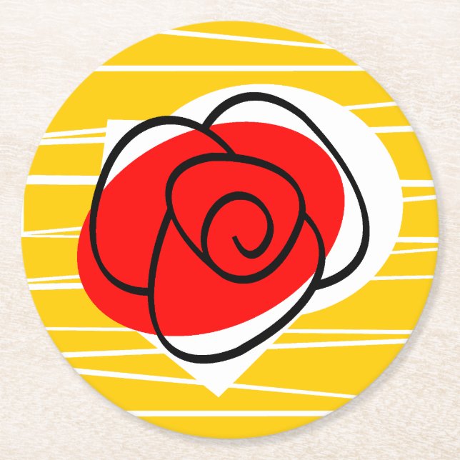Spanische Rose Untersetzer rund (Vorderseite)