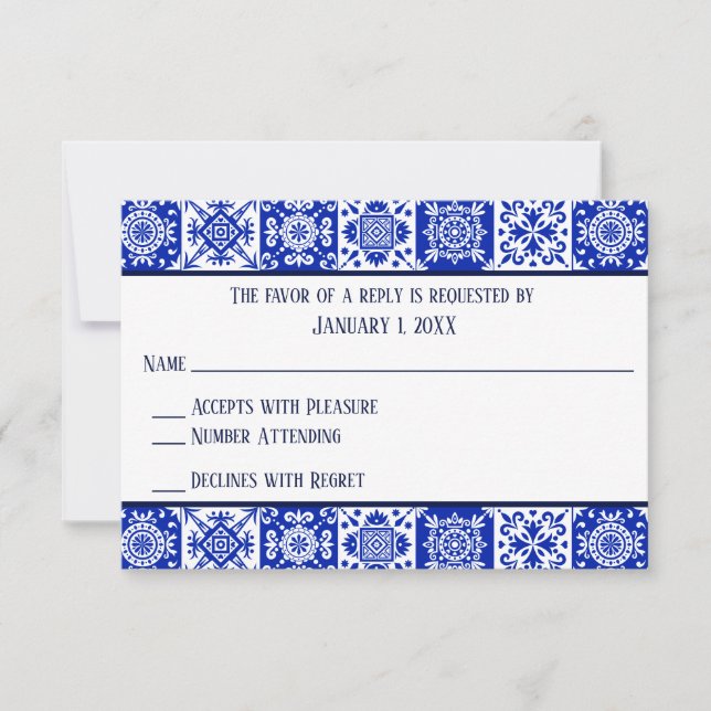 Spanische RSVP-Karten mit mexikanischem Thema RSVP Karte (Vorderseite)