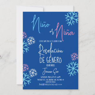 Spanische Schneeflocken Rosa Blau Geschlecht Enthü Einladung