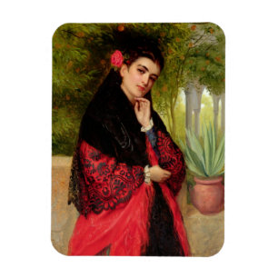 Spanische Schönheit, 1872 (Öl auf Leinwand) Magnet