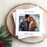 Spanische Schreibmaschine | Feliz Navidad Weihnach Feiertagskarte<br><div class="desc">Diese einfachen und minimalistischen spanischen Weihnachtskarten bieten Ihnen Ihr persönliches Foto,  Ihren Namen und die Worte "Feliz Navidad" in schwarzer Schrift. Sie können dies zu jedem Gruß Ihrer Wahl ändern. Die Rückseite der Karte bietet auch Platz für eine persönliche Urlaubsnachricht für Freunde und Familie.</div>
