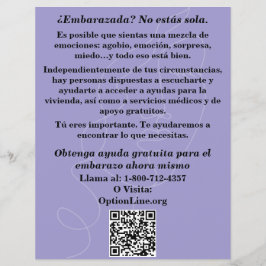 Spanische Schwangerschaftsberatung/Hilfe nach der Flyer