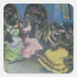 Spanische Sinti und Roma-Tänzer, 1898 Quadratischer Aufkleber