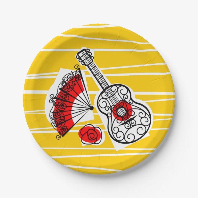 Spanische Souvenirpapiertafel Pappteller (Vorderseite)