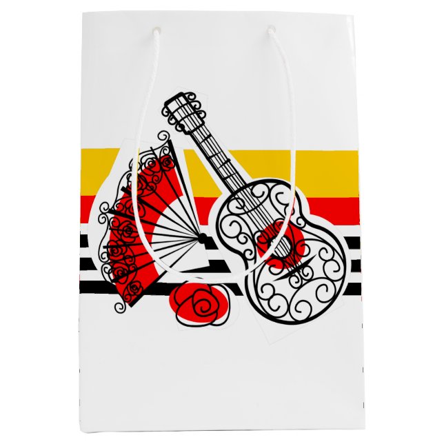 Spanische Souvenirs Classic Stripe Medium Mittlere Geschenktüte (Vorderseite)