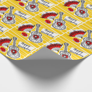 Spanische Souvenirs Happy Birthday Geschenkpapier