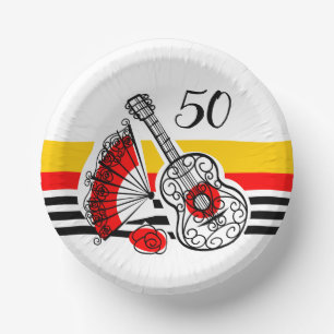 Spanische Souvenirs Klassischer Streifen 50 Jahre Pappteller