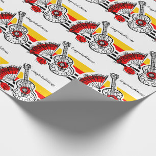 Spanische Souvenirs Klassischer Streifen Herzliche Geschenkpapier