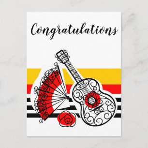 Spanische Souvenirs Klassischer Streifen Herzliche Postkarte