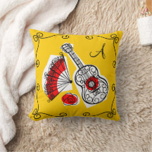 Spanische Souvenirs "monogramm" Ecken rot hinten