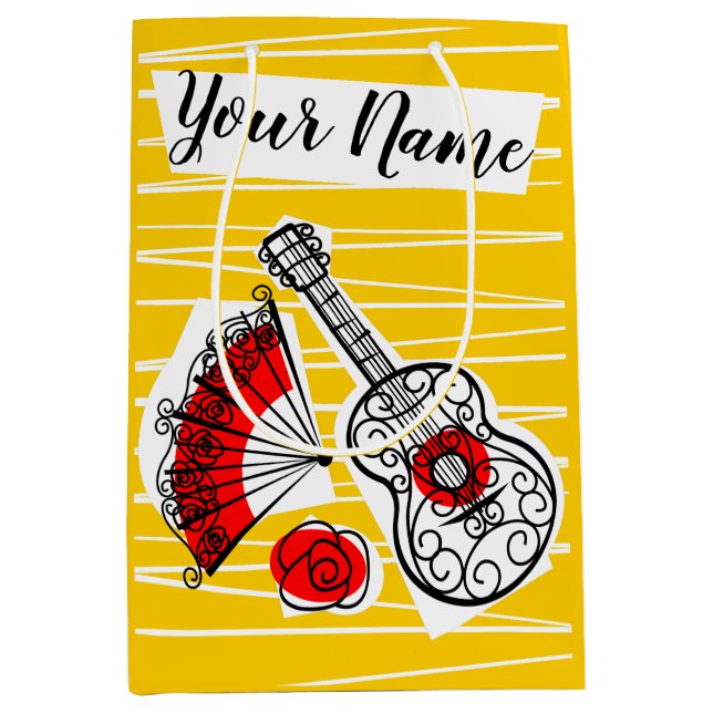 Spanische Souvenirs Name Medium Mittlere Geschenktüte (Vorderseite)