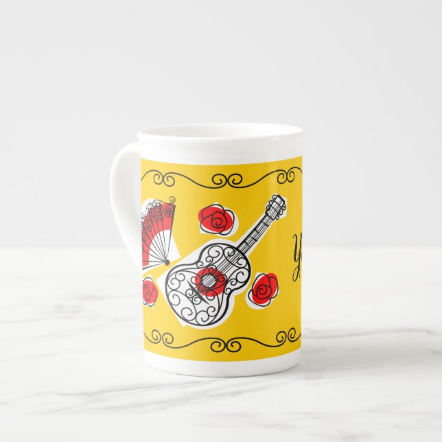 Spanische Souvenirs - Tasse Name Knochen China (Vorderseite Links)