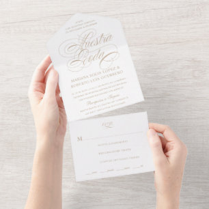 Spanische Sprache Unsere Hochzeit Tan Hochzeit All In One Einladung