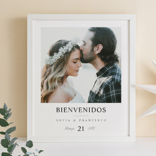 Spanische Sprache Willkommen Foto Hochzeit Begrüßu Poster