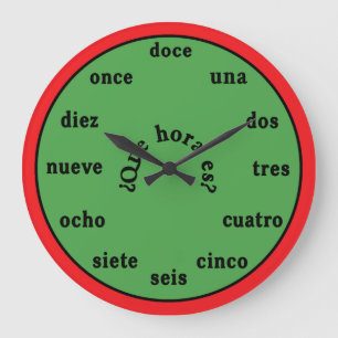Spanische SprachWanduhr Große Wanduhr