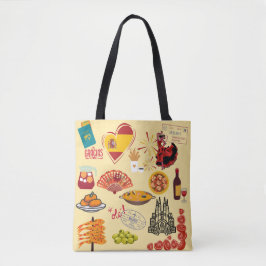 Spanische Symbole für Reisende Tasche