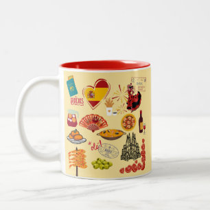 Spanische Symbole Reise Liebhaber Zweifarbige Tasse