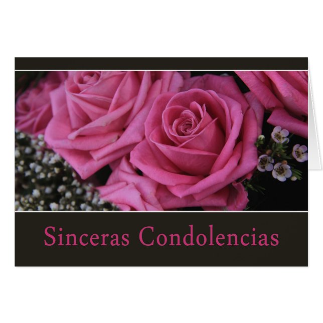 Spanische Sympathie-Karte, Sinceras condolencias (Vorderseite (Horizontal))