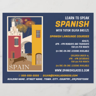 Spanische Szene, Werbung für Spanischkurse Flyer