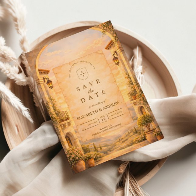 Spanische Torbogen-Romanze-Hochzeit Save The Date (Von Creator hochgeladen)