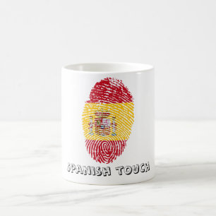Spanische Touchfingerabdruckflagge Kaffeetasse
