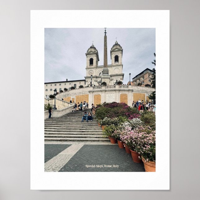 Spanische Treppen, Rom, Italien Design Foto Print Poster (Vorne)