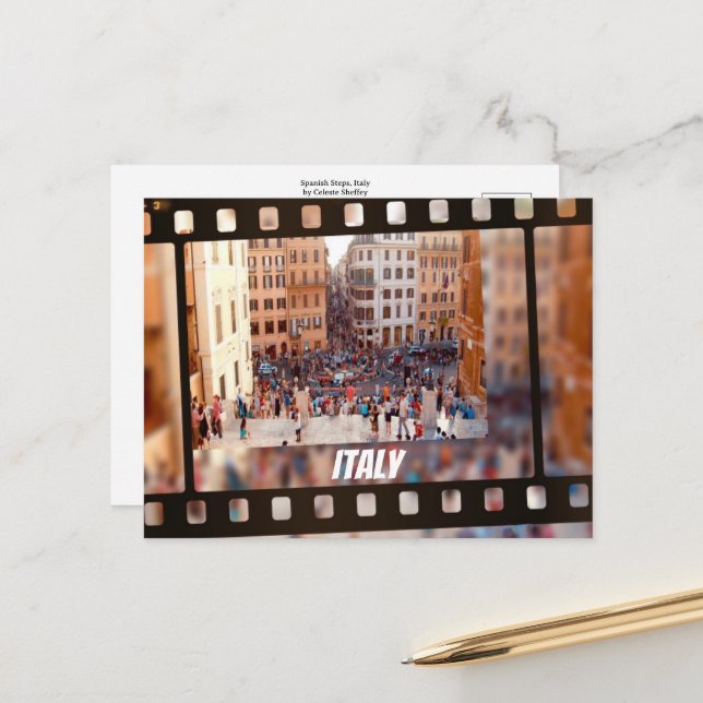 Spanische Treppen Rom, Italien Postkarte (Vorderseite/Rückseite Beispiel)