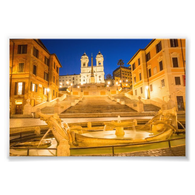 Spanische Treppen, Trinità dei Monti Kirche Rom It Fotodruck (Vorne)