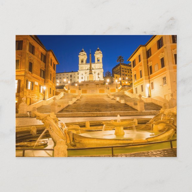 Spanische Treppen, Trinità dei Monti Kirche Rom It Postkarte (Vorderseite)