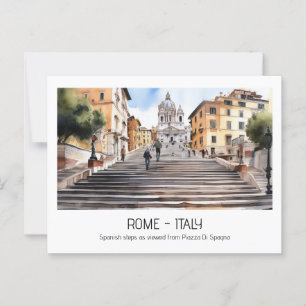 Spanische Treppen Wasserfarbe Rom Italien Tourismu Postkarte